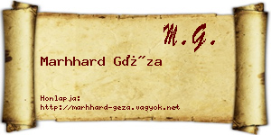Marhhard Géza névjegykártya