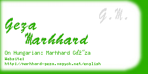 geza marhhard business card